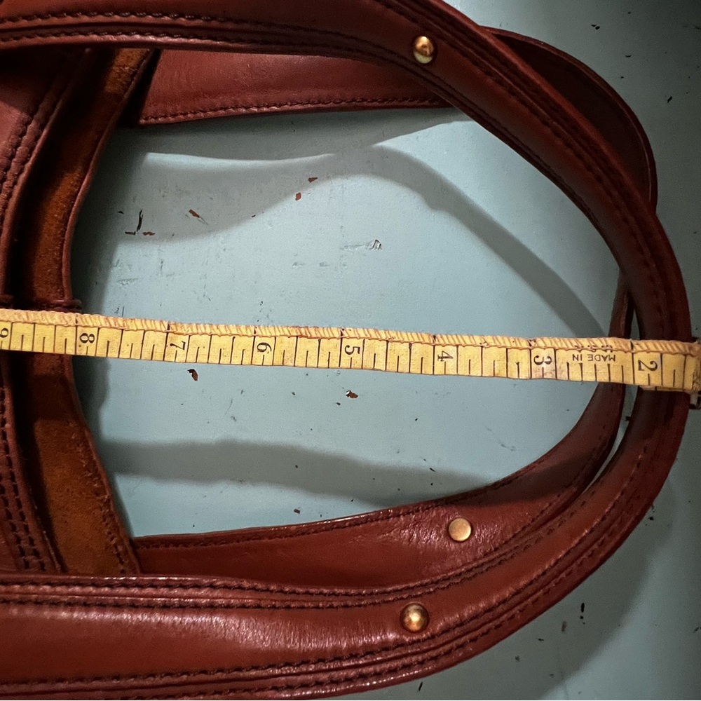Vintage ! BillyBoo Leather & Suede Tote Bag in Chestnut Brown - Picture 5 of 12